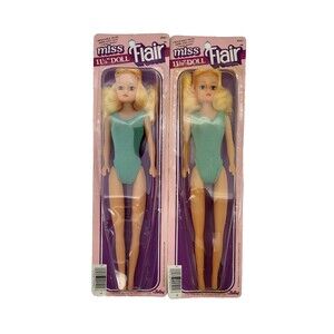 Totsy Miss Flair 11.5” Doll Curly Blonde Hair Swimsuit #401 Clone Lot of 2 Dolls